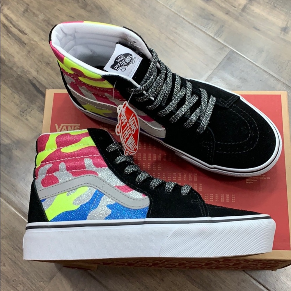 •VANS Sk-8-HI PLATFORM 2 After Dark CAMO/True White - Picture 14 of 16
